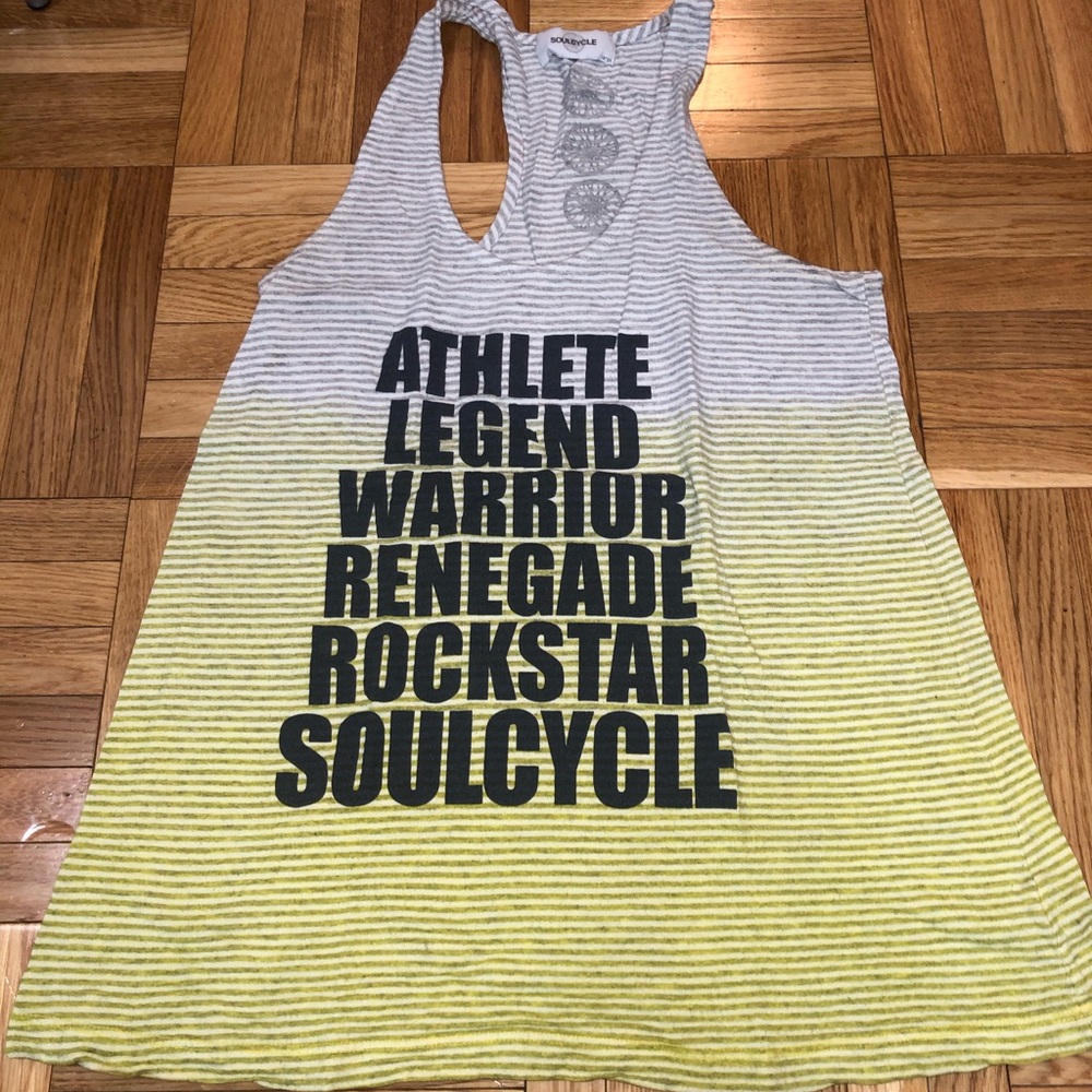 Soulcycle mantra yellow tank top